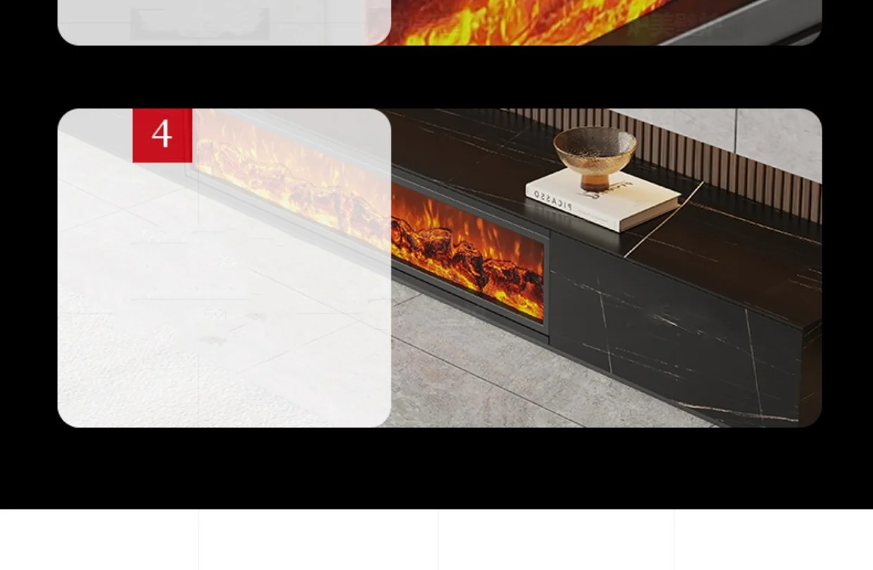 Electric Fireplace, LED, Wood - detail 10