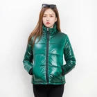 Ladies Jacket Jackets Women Outerwear Fashionable Ladies Trendy Jacket Women Shiny Winter Cropped Puffer Jacket