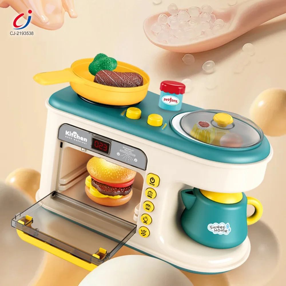 Machine bread home appliances kitchen breakfast set toy pretend play cooking microwave oven kitchen toys with light and music