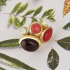 Red Rings Retro Open Black Red White Diamond Geometric Round Square Water Drop Shape Big Gemstone Rings