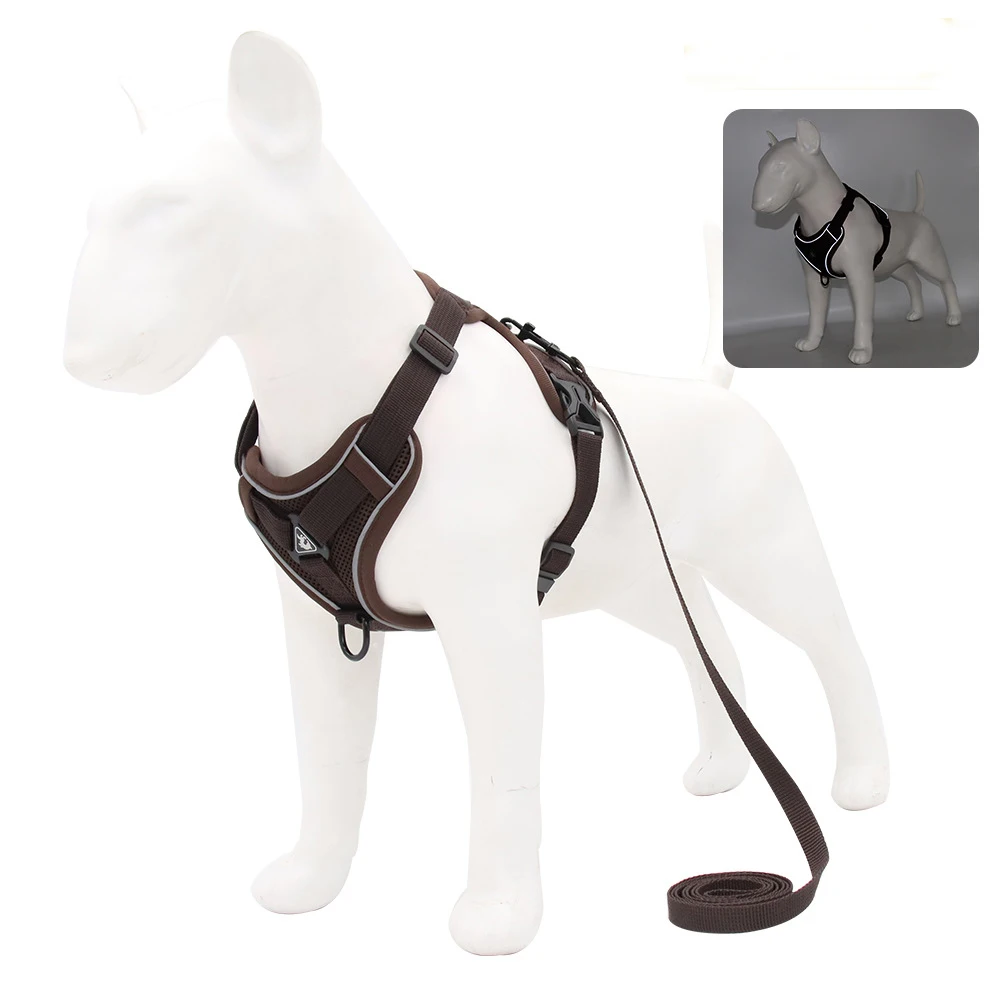 Custom Printed Reflective Mesh Padded Pet Vest Front Clip Large Nylon Adjustable No Pull Dog Harness for Small Medium Large supplier