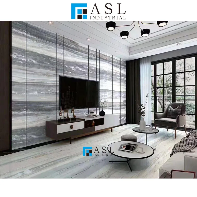 Best quality straight veins palissandro Italy marmara white light blue marble