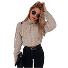 Knit Sweater Winter Autumn And Winter Turtleneck Knit Cropped Short Sweater Pullovers