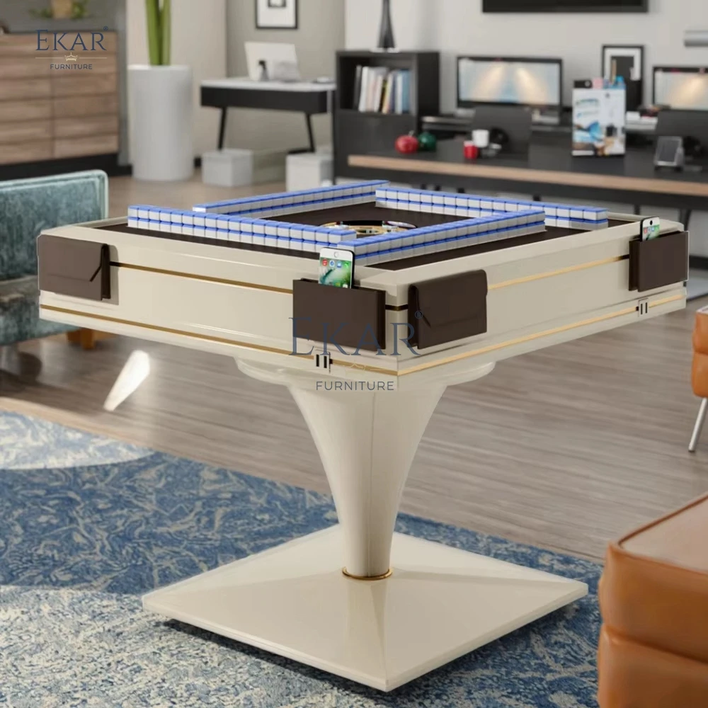 product modern mahjong table with felt surface and wooden frame-4