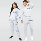 Sets Best Sale Custom Logo 2 Piece Suits Solid Color Plain Tracksuit Hoodie Men Sweatsuit Sets