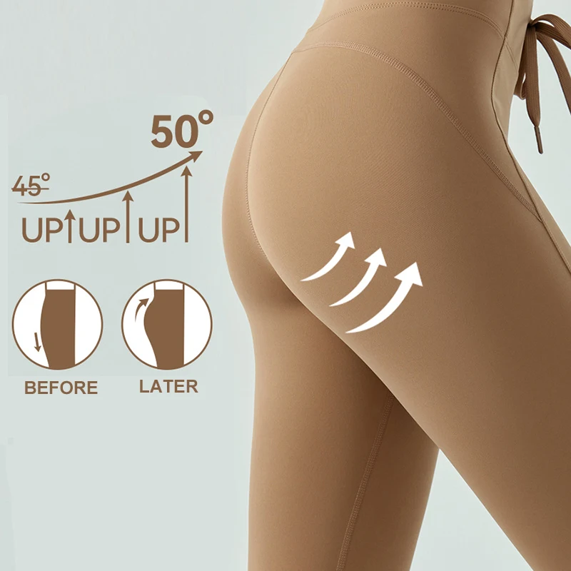 New Custom Butt Lift Fitness Leggings Gym Workout Pants Activewear Drawstring High Waisted Breathable Yoga Leggings For Women