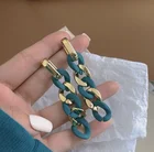 Chain Hoop 2021 New Chain Hoop Earring Vintage Blue Acrylic Resin Big Statement Earrings