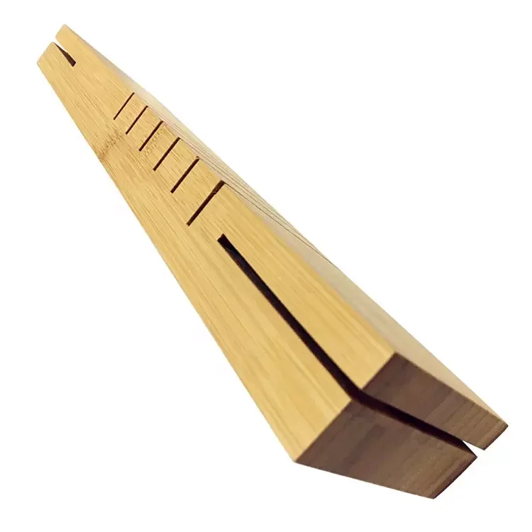 Wholesale Rectangle 10 Slot Knife Storage Bamboo Knife Holder Magnetic