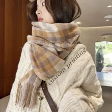 Custom digital printing cashmere scarf manufacturer pashmina shawl women