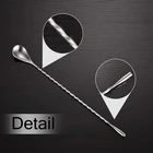 LOKYO Spiral Long Handle Stainless Steel Cocktail Bubble Tea Bar Spoon For Tall Cups Pitchers