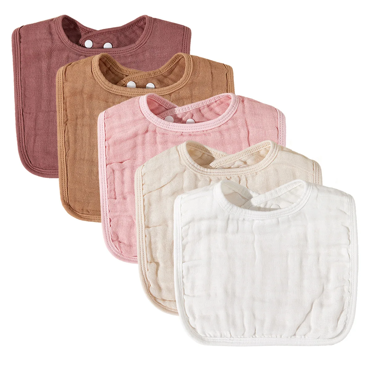 Hotting 100% cotton muslin baby gauze bibs crepe baby drool towel organic cotton muslin bandana baby bibs