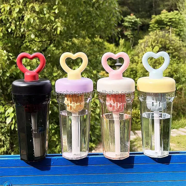 600Ml Summer Plastic Water Bottle With Straw For Hiking Sports 20 600Ml Wholesale Promotional Portable Summer Students Plastic Mineral Water Bottle With Straw For Hiking Sports