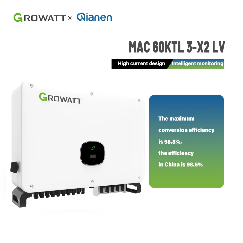 Growatt MAC 60KTL3-X2 LV On-Grid Solar Inverter 60KW Power Range 380v 400v Three Phase for Solar Systems details