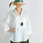 Blouse Summer Thin Seven-Sleeve Linen Polyester Shirt For Simple Solid Color Loose Joker Blouse