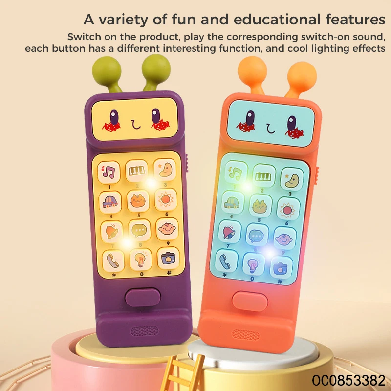 Baby girls puzzle mobile phone baby custom educational music toy for kids