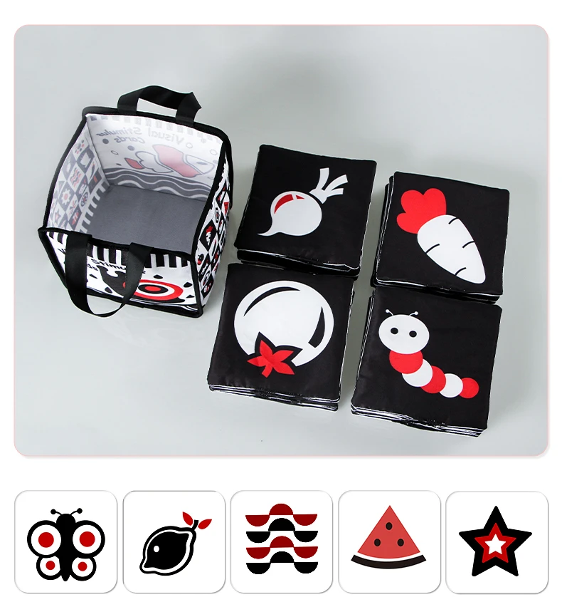 Baby cloth card black and white early education toy interactive card N023