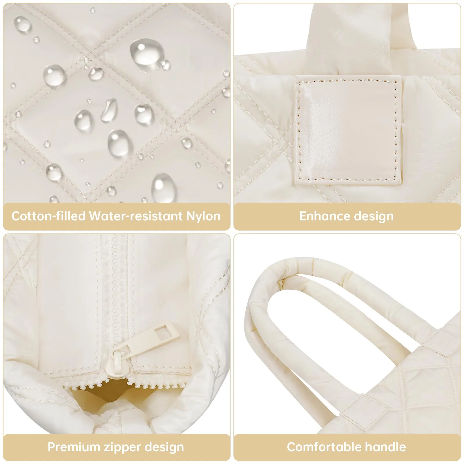 Customized Wholesale Puffer Tote Bag Fashionable Puffy Bag With Large Capacity for Ladies Quilted Cotton Down Lady Handbags supplier