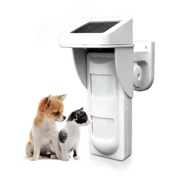 Dual-PIR Motion Detector for Outdoor Use Waterproof Pet-Friendly ABS Material Wireless Solar PIR Infrared Sensor with IP Network