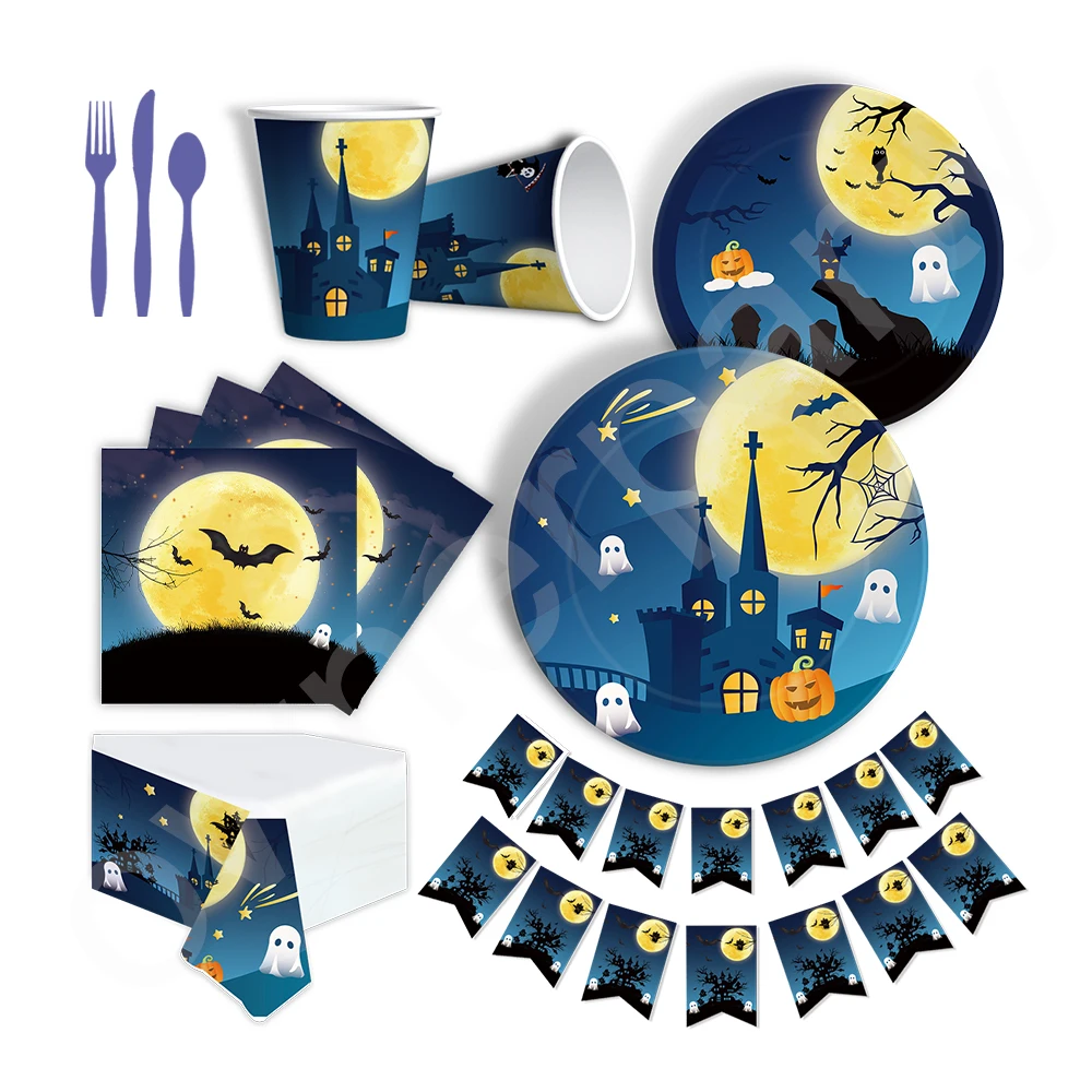 Party Supplies Free Sample Custom Printed Disposable Birthday Event Theme Party Tableware Sets With party balloons