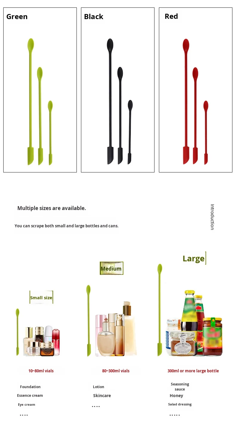 Mini Double-Headed Silicone Spatula Spoon Double-Headed Pointed Spatula for Bread Jam Cosmetic Bottle Inner Wall Pastry Tool factory