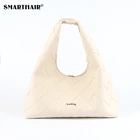 Handbag Women New Beige Special Weave Grid Pattern Style Pu Leather Casual Tote Ladies Handbag Daily Purse For Women