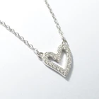Silver Jewelry Silver Wholesale 925 Sterling Silver Zircon Heart Pendant Necklace Jewelry For Woman Gift