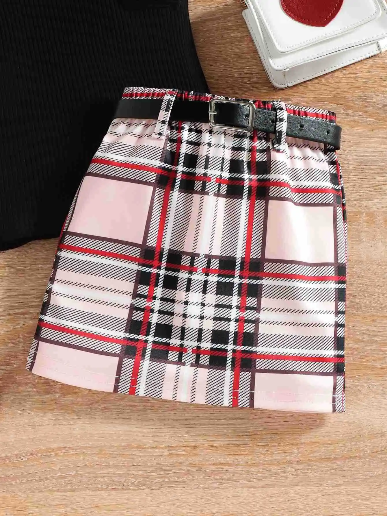 INS Korean children's summer clothes sleeveless shirts tops+plaid skirts boutique toddler girls clothing sets