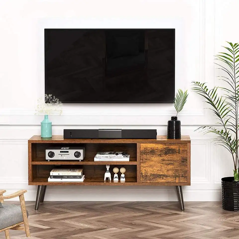 YQ FOREVER Homeuse Storage Center MDF Storages Cabinet Entertainment Table Living Room TV Stand Modern