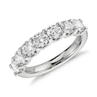 18K custom seven white blue Moissanite diamond ring