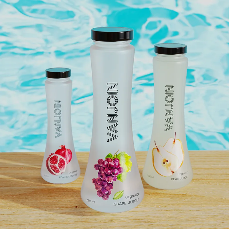 300ml 500ml 750ml Frost Glass Coconut Water Bottle Glass For Ice Cold Brew Coffee Juice Mineral Water Sports Water