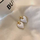 Red Heart Earrings Heart Fashion Trendy Crystal Red Heart Earrings