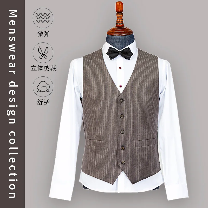 Custom High Quality Blazer Casual Performance 3 Pieces Wedding Striped Men Suits