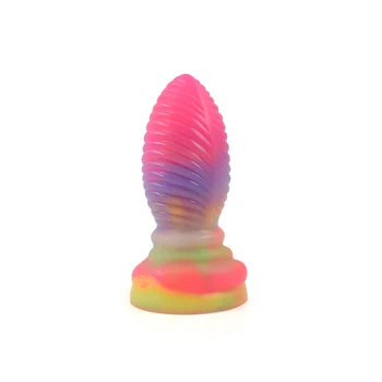 2022 YOCY Butt Plug XXL Anal Sex Toys Soft Penis With Suction Cup Strapon Dildo Liquid Luminous Silicone Dildos For Man Woman