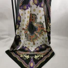 Design Silk Print Polyester Scarf Custom Design Women Satin Polyester Decorative Colorful Rainbow Silk Square Print Scarf