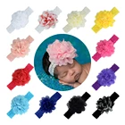 Accessories 12cm Double Lace Gauze Flower With Colorful Elastic Headband For Cute Baby Accessories