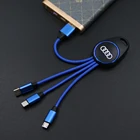 Gift Item Charging Cable Keychain Gift Branded LED Multi Cable Phone Charging Cables Keychain Promotional Gift Item