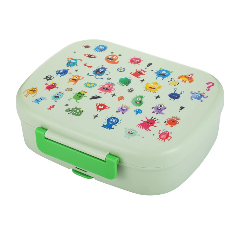 Personalized Multi Purpose Lovely Little Monsters Portable Large Capacity Plastic Lunch Box for Kids Child