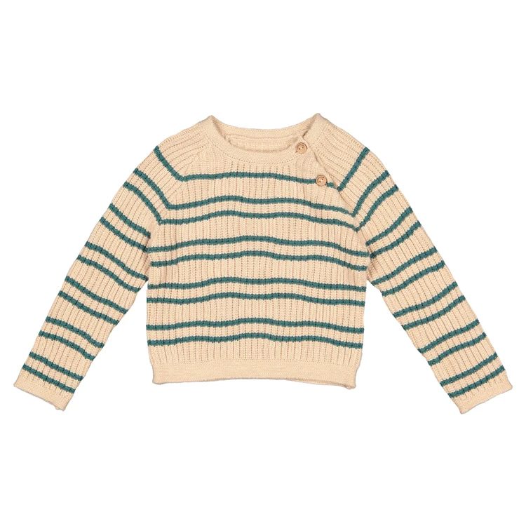 Newest hand made wool sweaters for kids high quality winter stripe baby boys custom knitted sweater with buttons