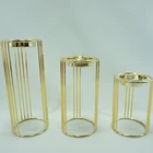Lantern Candle Candle Holder Home Decorative Geometric Candle Holder Gold Wire Iron Candle Lantern Holder