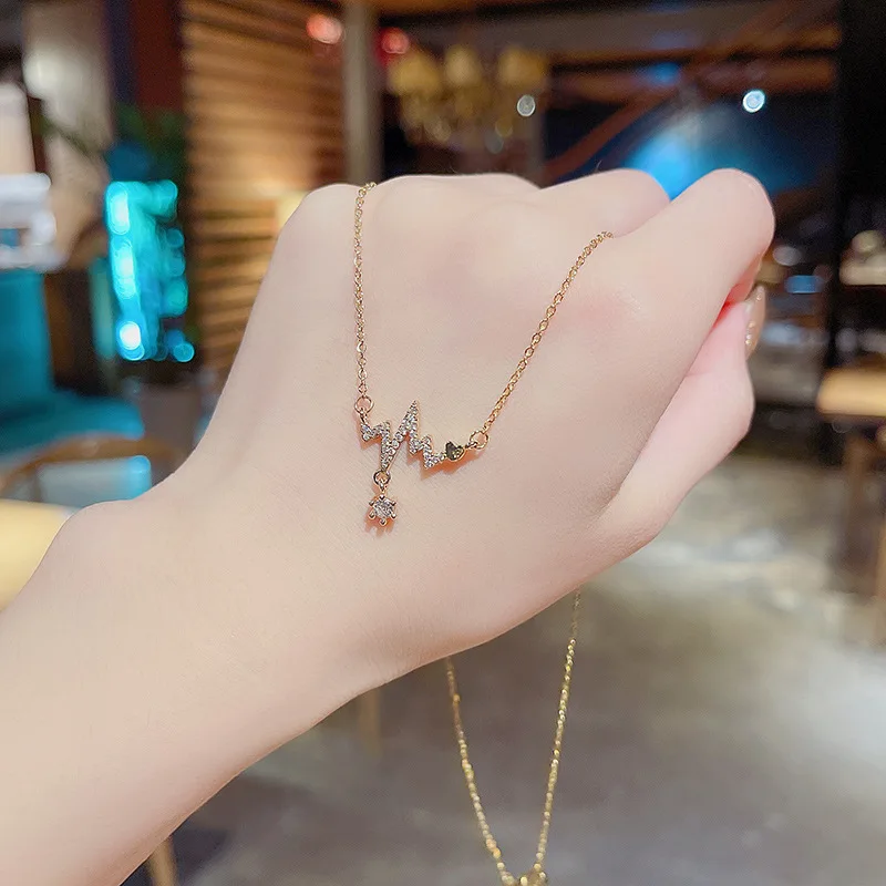 Exquisite Jewelry Women Necklace Personality Ecg Clavicle Necklace