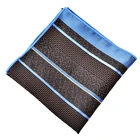 Personalized Fine Brown And Blue Striped Microfiber Handkerchief For Men