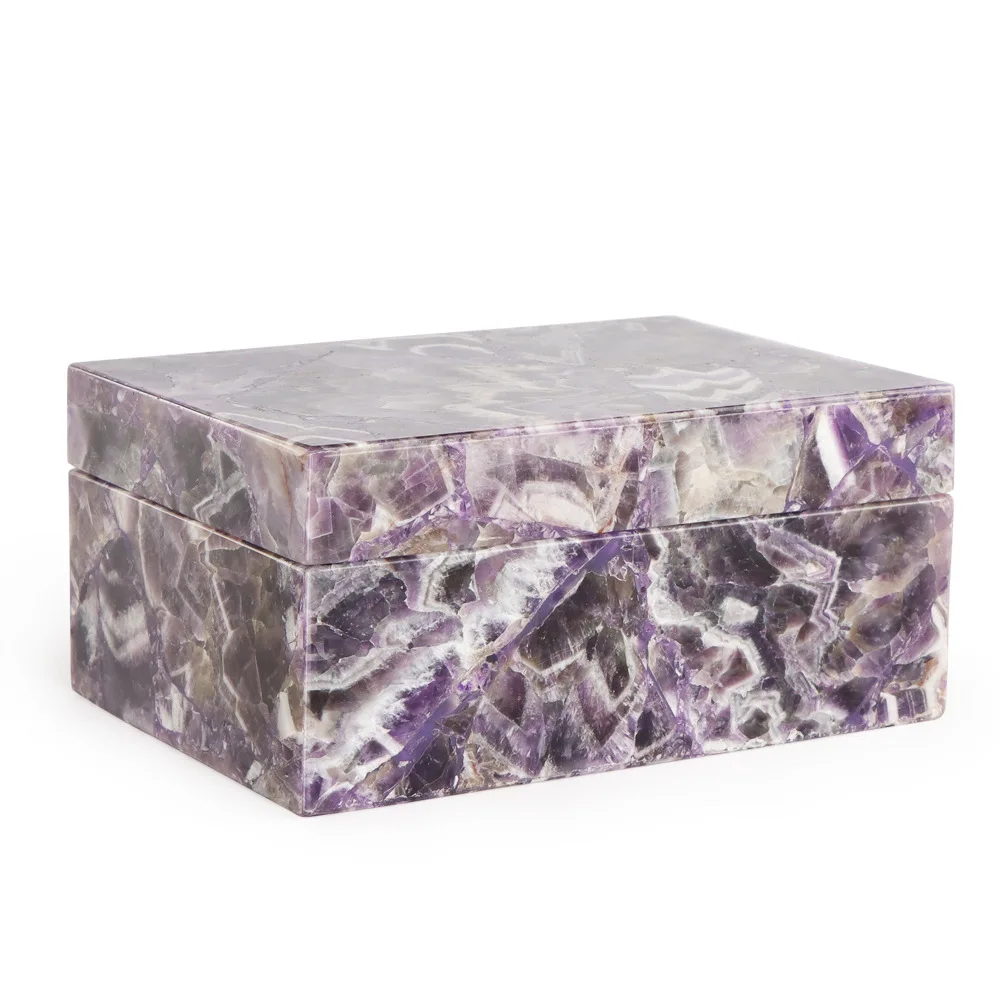 奢华创意半宝石盒玛瑙天然宝石盒饰品情人节礼物