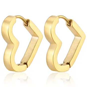 Hot Selling Dainty Simple Rectangle Star Hoop Gold Plated Stainless Steel Hoop Earrings For Women