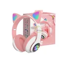 Amazon Cute Cat Headphones BT5.0 Headset Speaker Led Wireless Gaming Cat Headphones Earphones STN28 B39