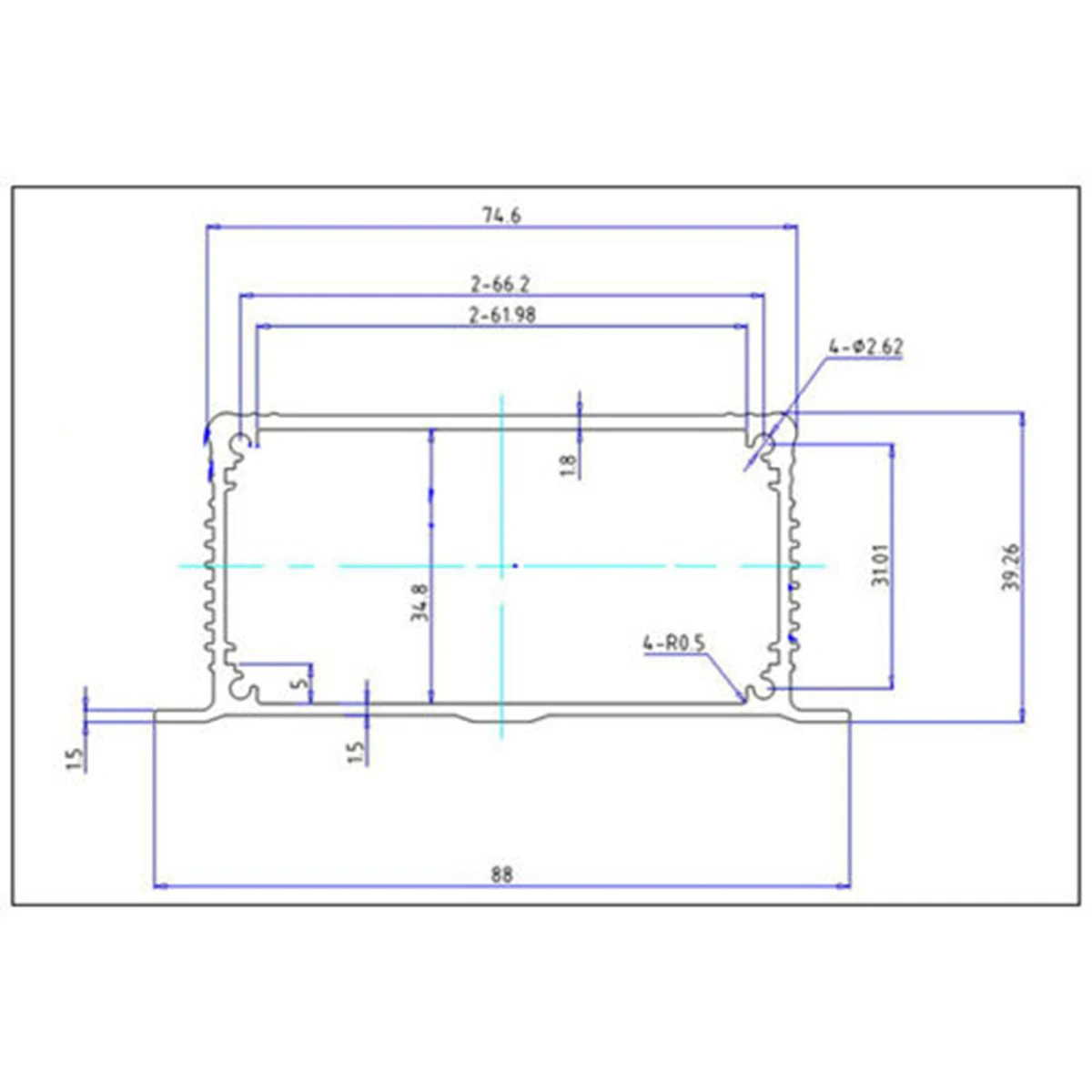 1pc Silver Extruded Aluminum Enclosure Electronic Power PCB Instrument Box Case 88x39x100mm