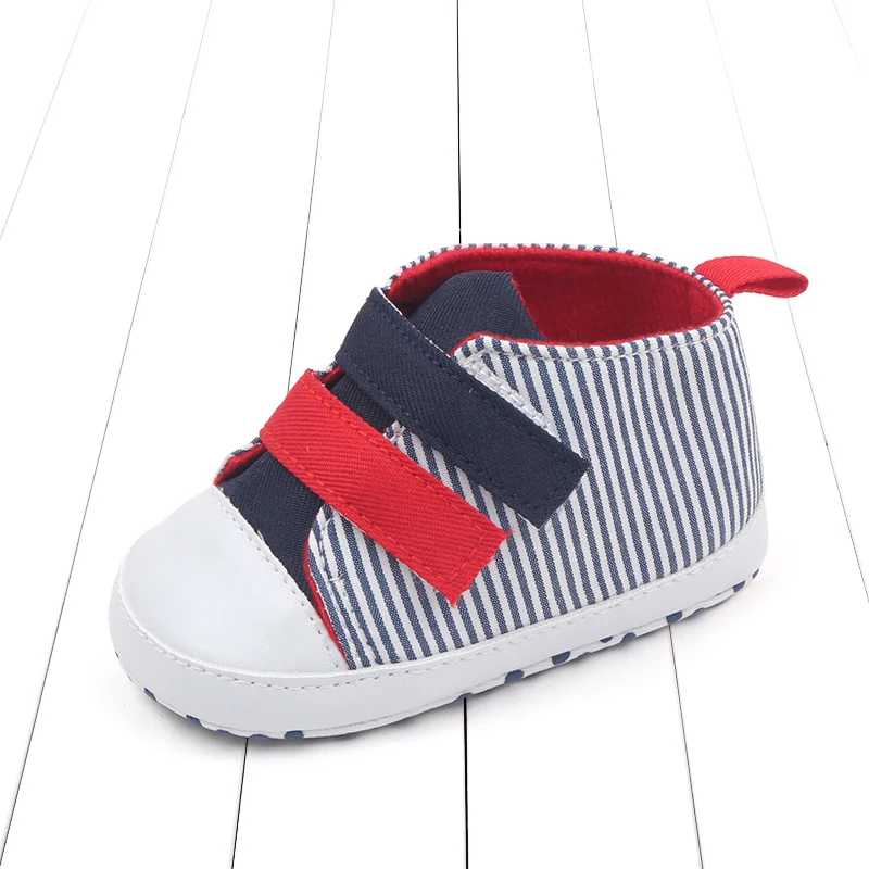 Spring& Autumn Color Matching Stripes Soft Bottom Canvas Shoes Baby Shoes for Girls and Boys factory