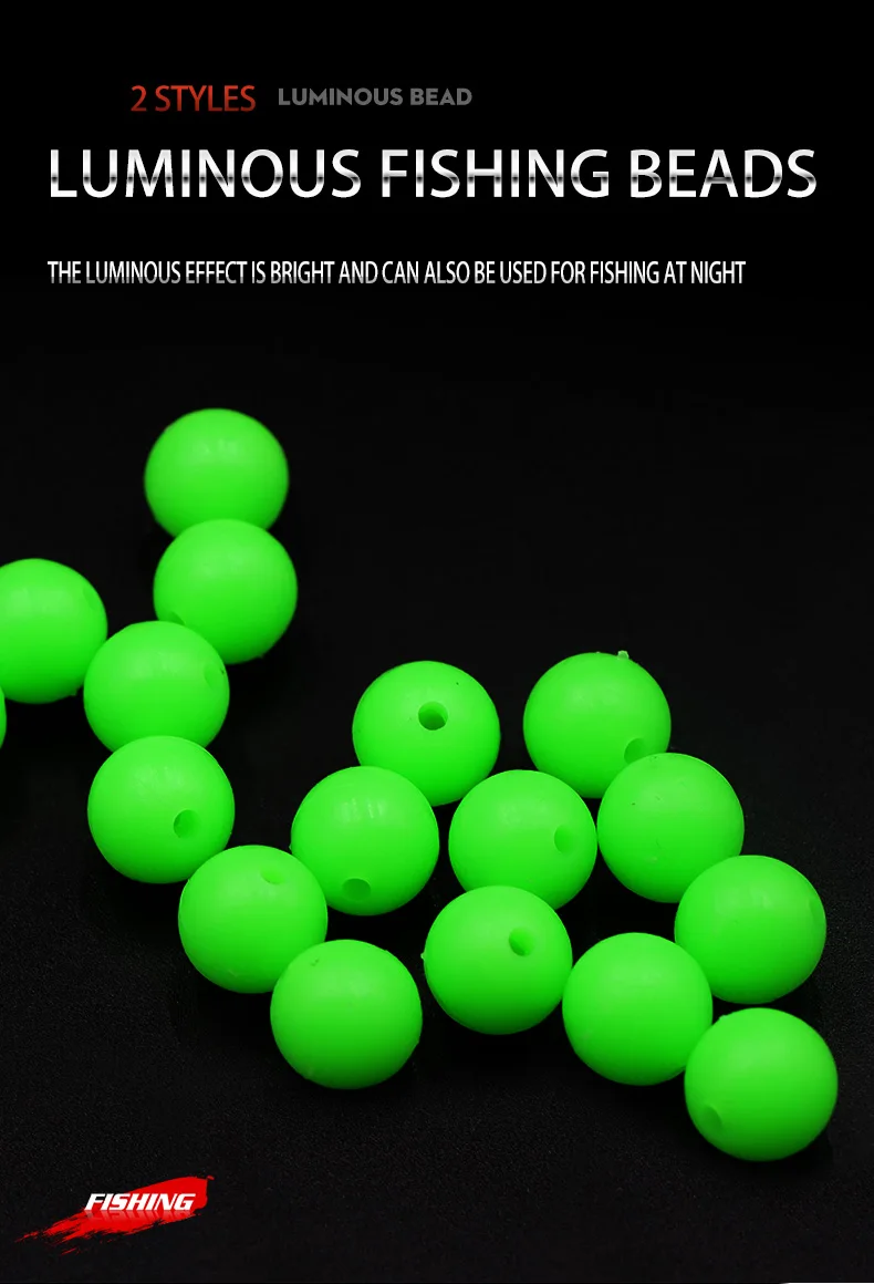 Soft And Hard Glow Bead Fishing Green Color Special Lumo Bead Oval