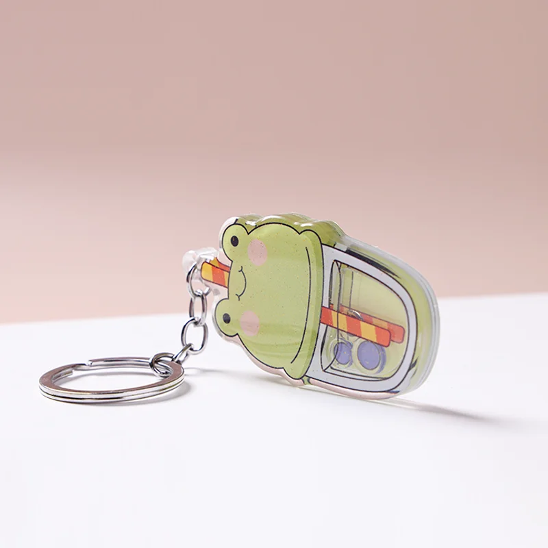 Transparent Cartoon Acrylic Key Chain Custom Printed Shaker Keychain Make Your Own Shaker Charm factory