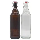 Swing Top Bottle High Quality 1000ml 1 Liter Amber Swing Top Big Beer Bottle Glass Beer Bottle