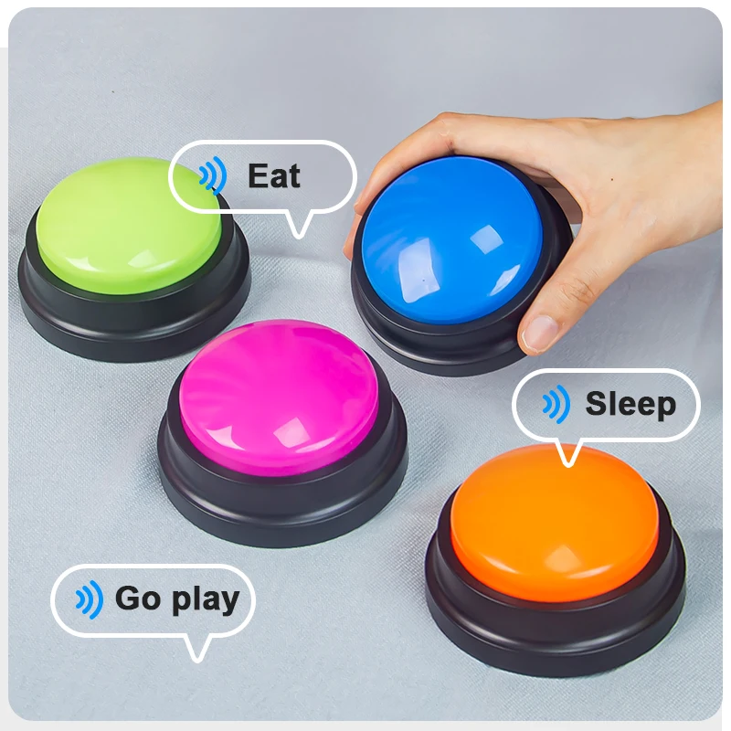 Colorful Recordable Pet Training Button Dog Training Push Button Toy with Durable Casing